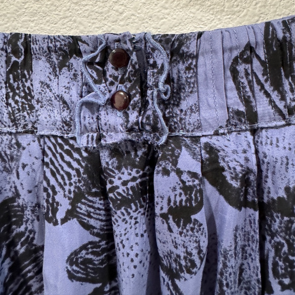 Anthropologie Blue Floral A-Line Skirt - Picture 3 of 16